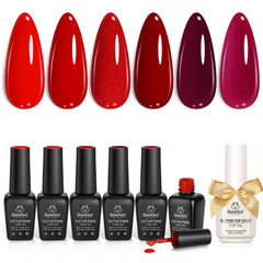Beetles Gel Polish Red Set bottle swatch for a glossy manicure.