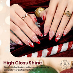 Beetles Gel Polish Scarlet for festive, rich holiday nails.