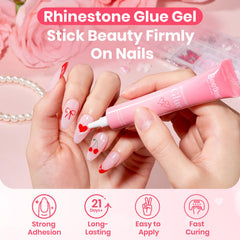 Beetles Gel Polish sculpting gel glue secures nail embellishments with ease.