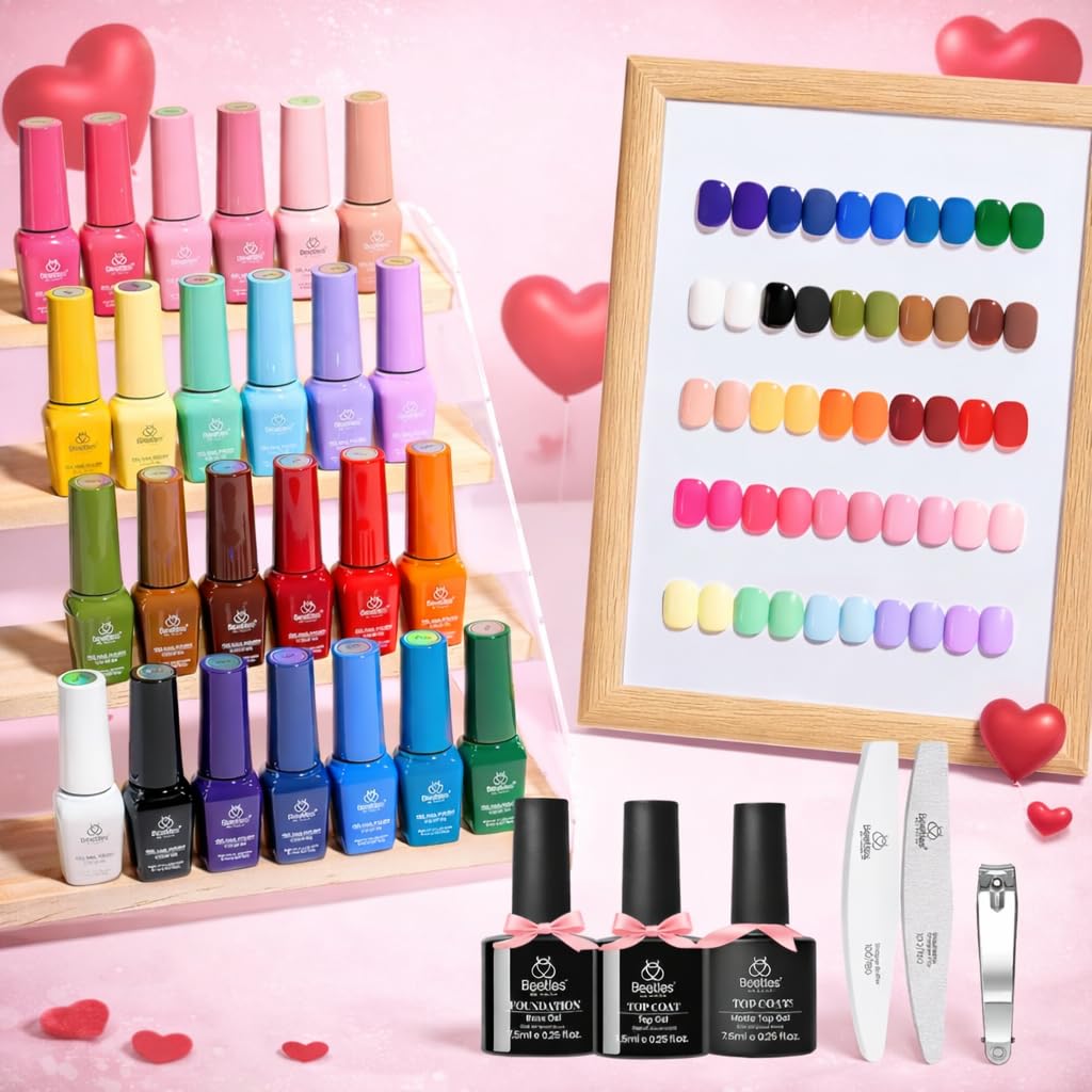 Beetles Gel Polish Seasons Impressions box shows the vibrant color range for at-home manicures.