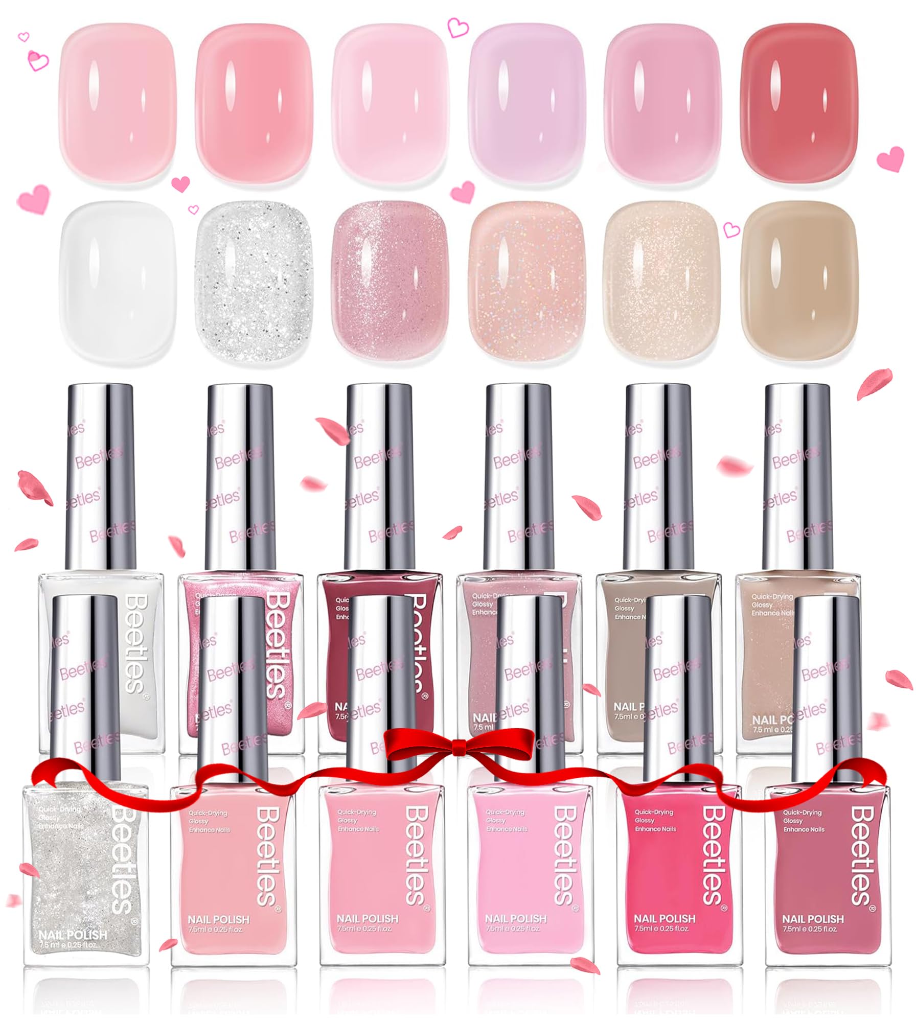 Beetles Gel Polish Set 12 Colors display for at-home manicures.