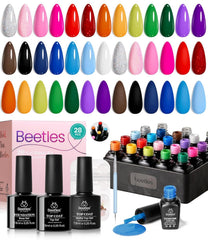 Beetles gel polish set 20 neon shades palette for vibrant spring and summer manicures.