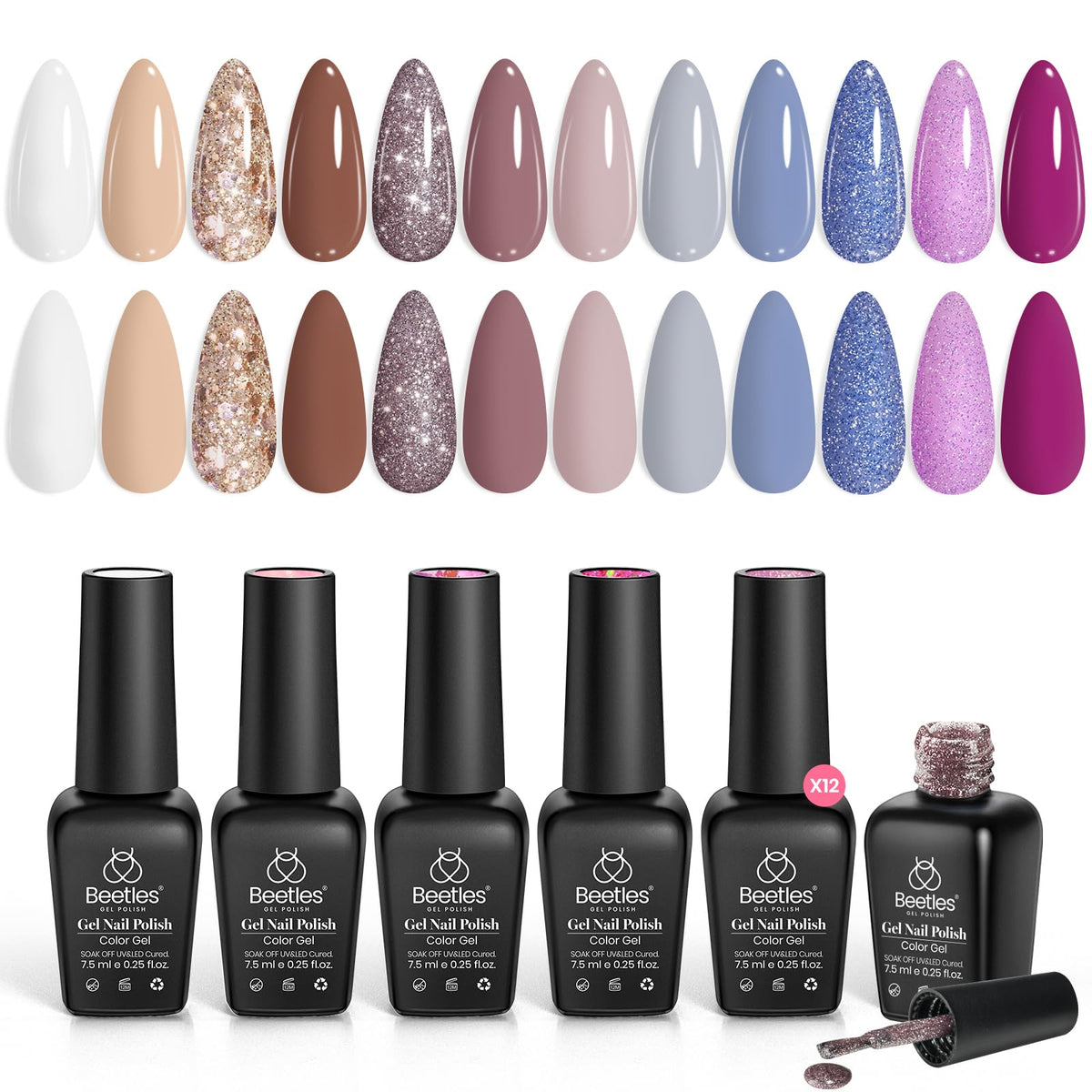Beetles Gel Polish Amber Twilight bottle showcases an autumn-ready shade for chic nails.