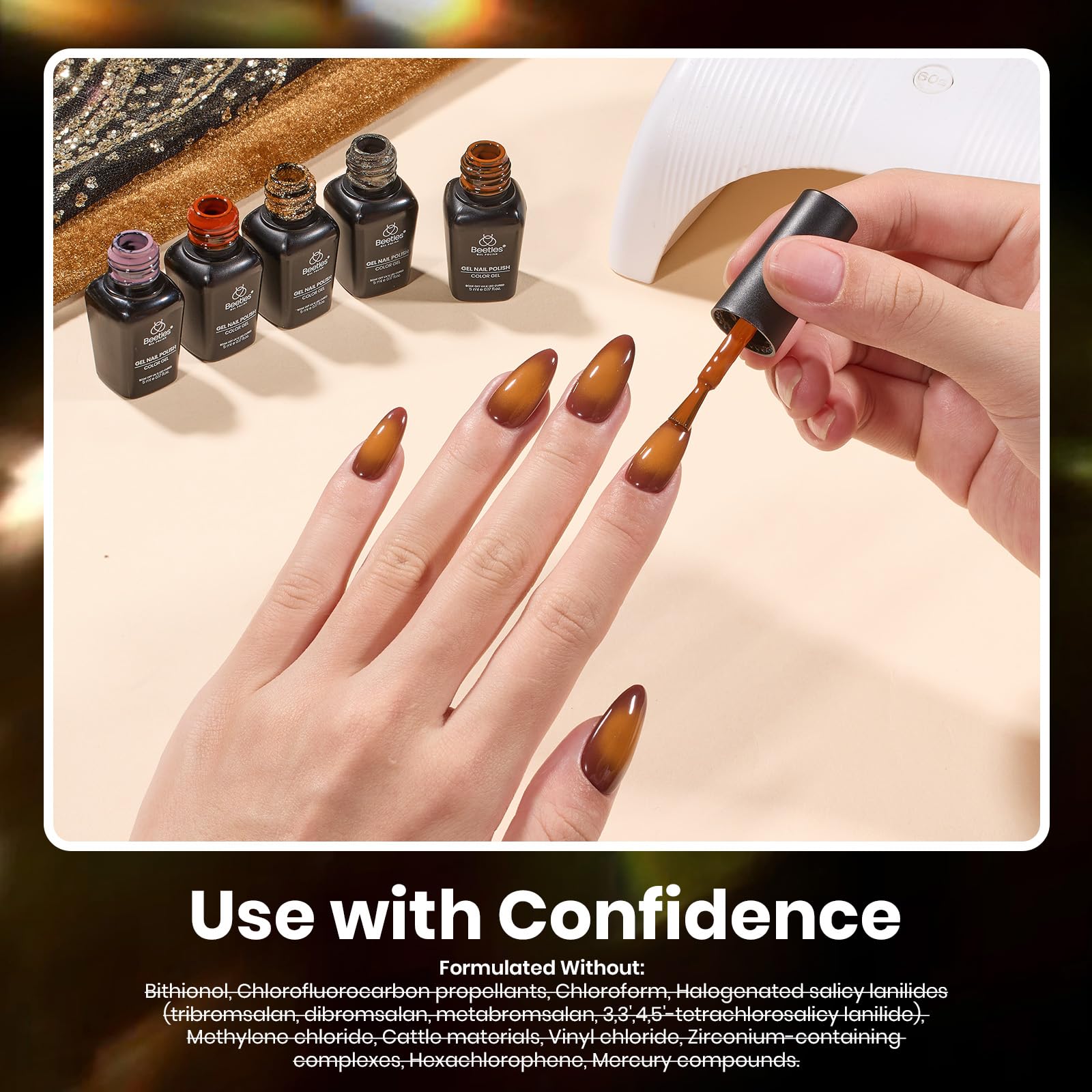 Beetles Gel Polish base and top coat support durable, smooth finishes