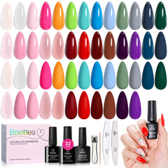 Beetles gel polish color palette display for easy at-home manicures