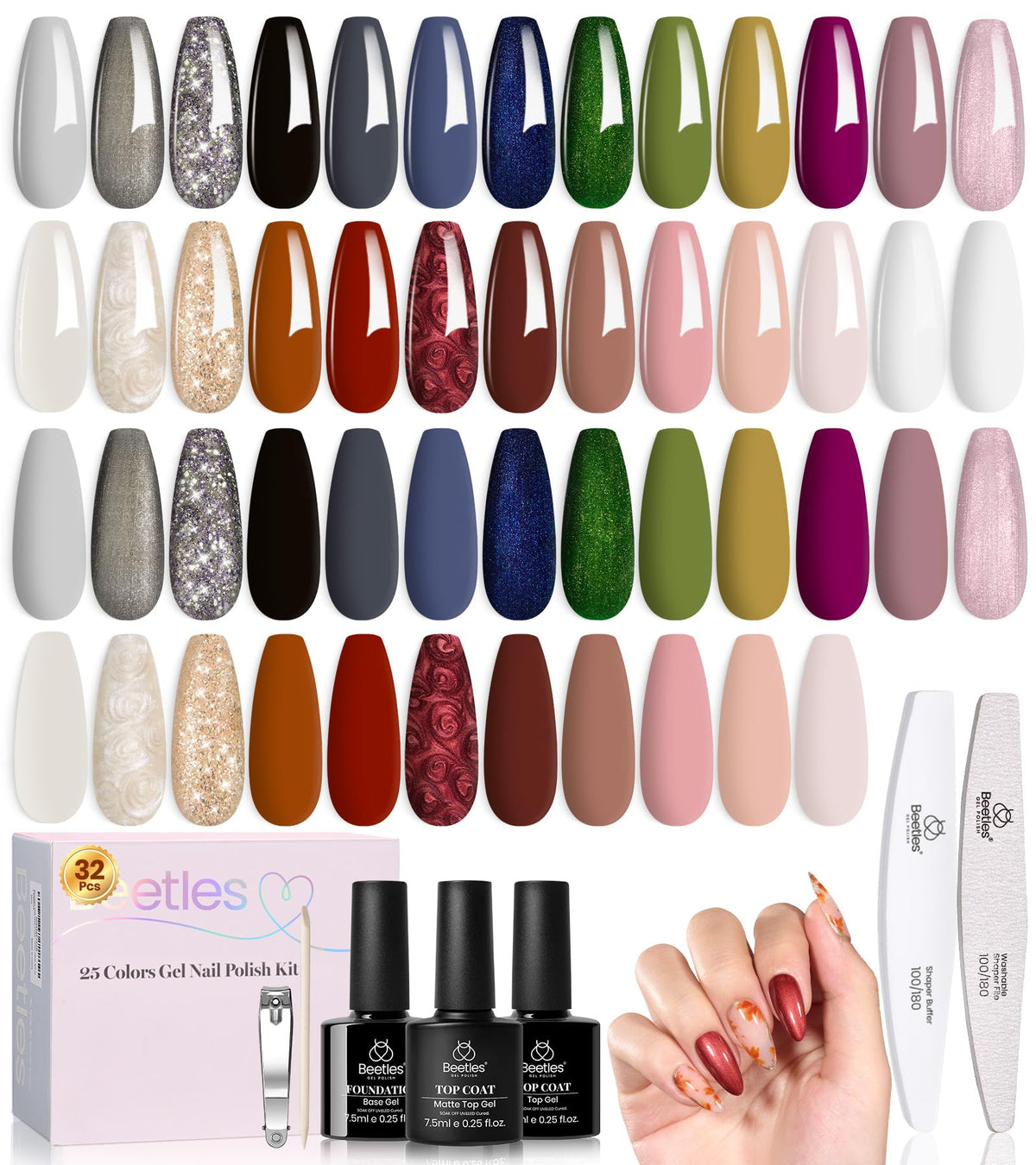 Beetles Gel Polish Set winter gilded veil palette for versatile looks