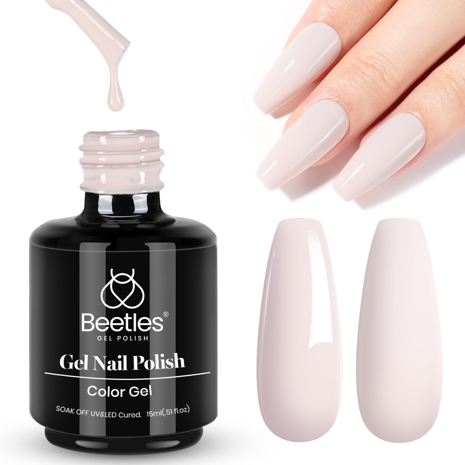 Beetles gel polish Stone Beige bottle shows a chic neutral shade for everyday nails.