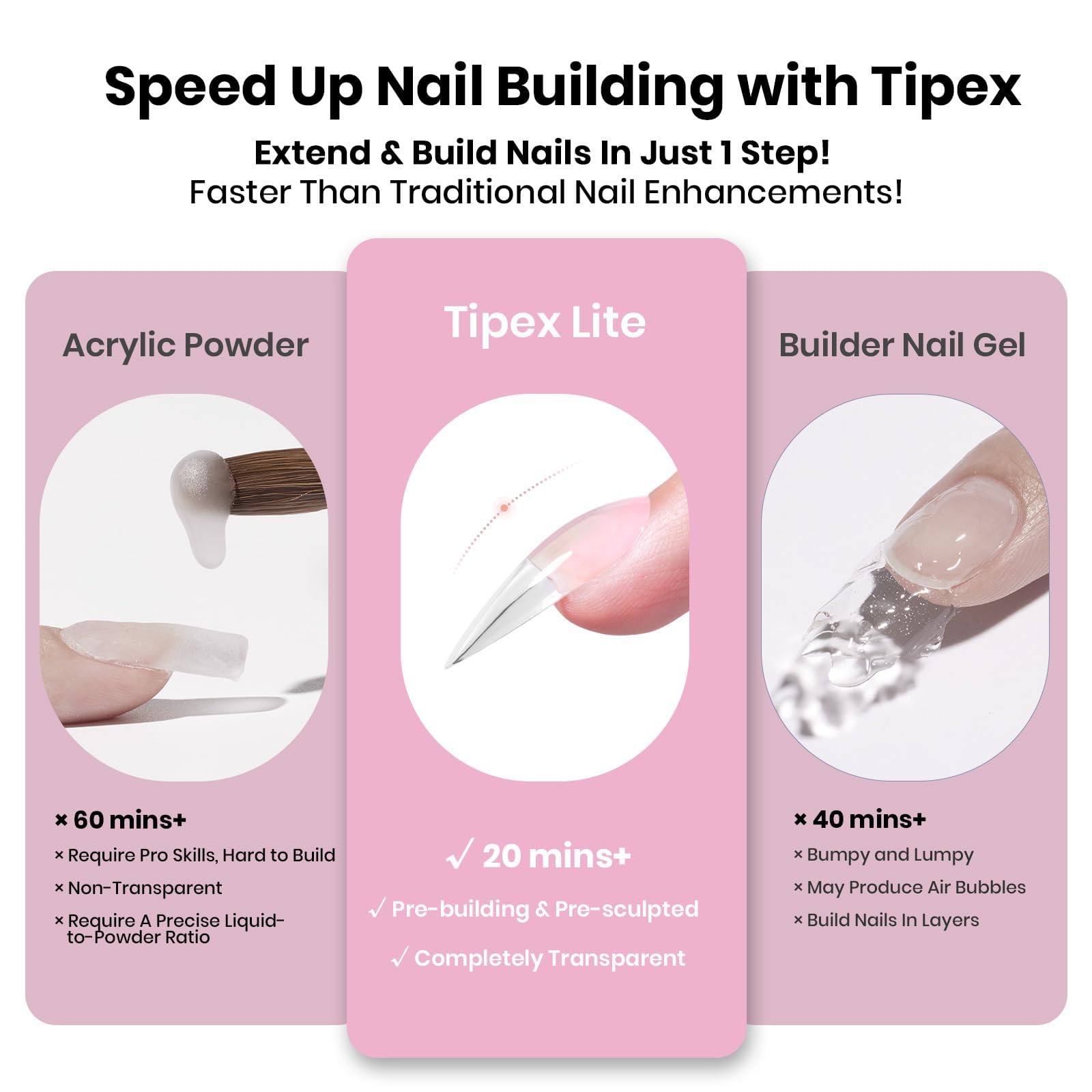 Beetles Tipex Lite natural nail bed match demonstrated in real-use scenario.
