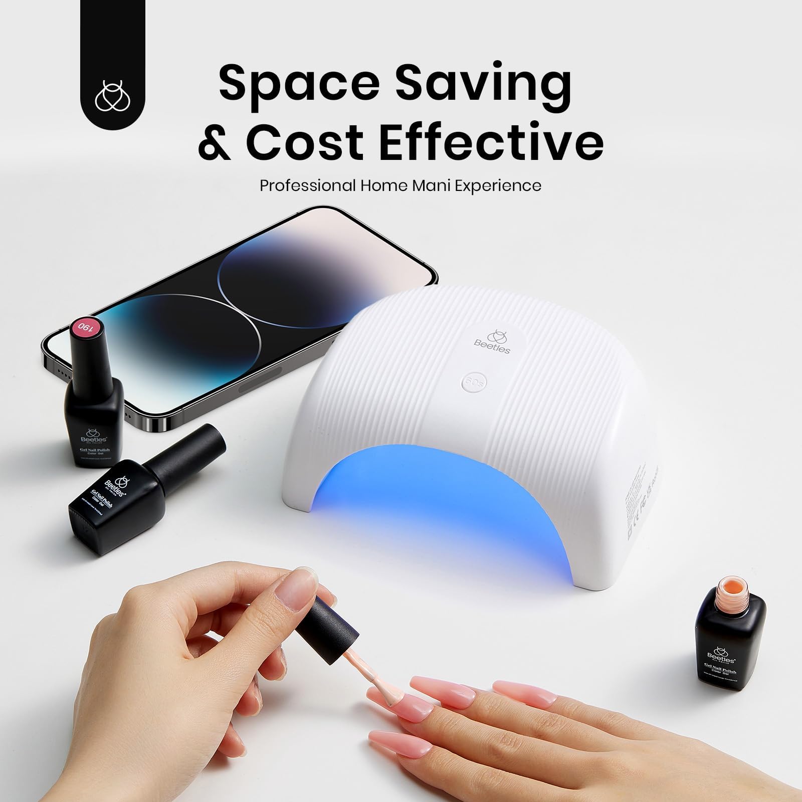 Beetles Gel Polish UV LED Nail Lamp in use for quick at-home manicures