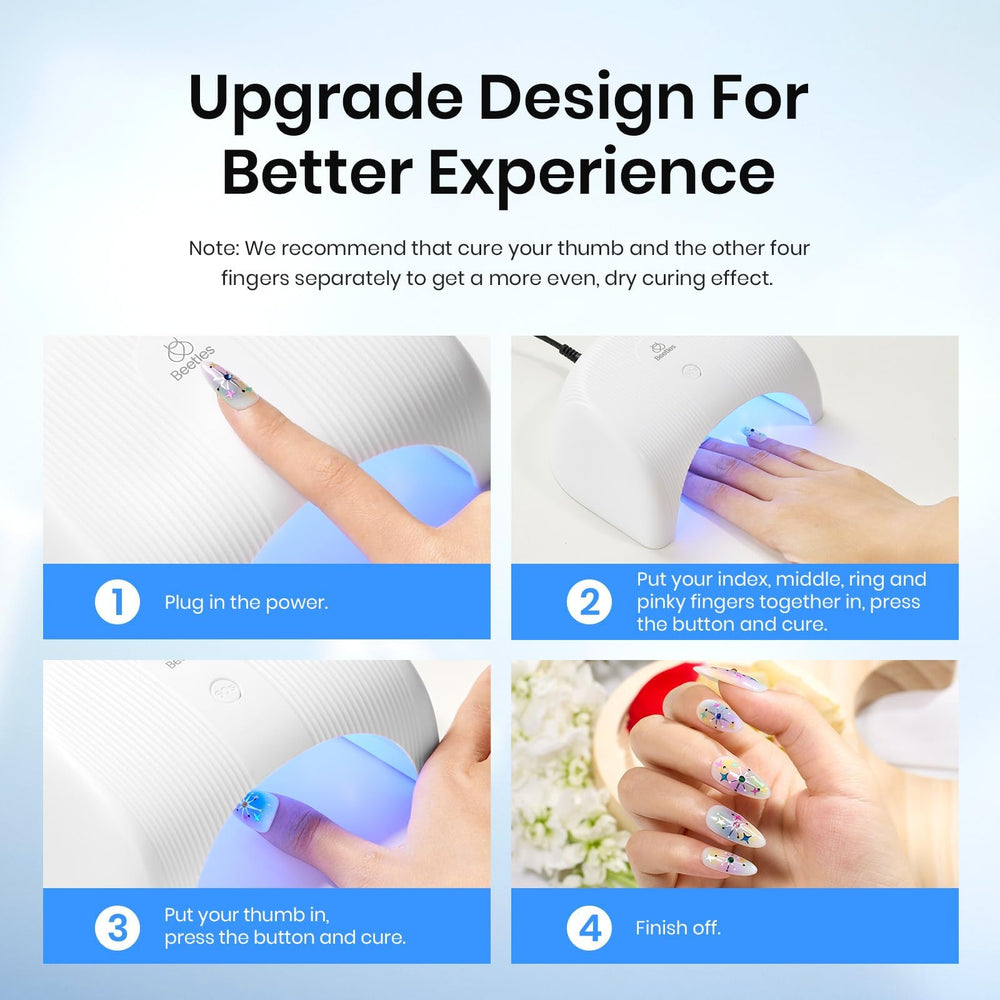 Beetles Gel Polish UV LED Nail Lamp open front view highlighting accessible curing area