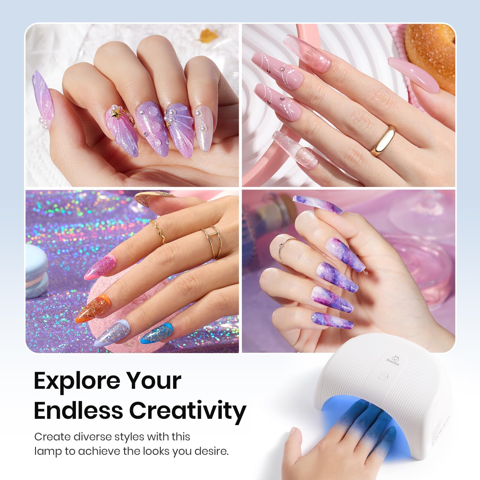 Beetles Gel Polish UV LED Nail Lamp smart sensor enables simple use