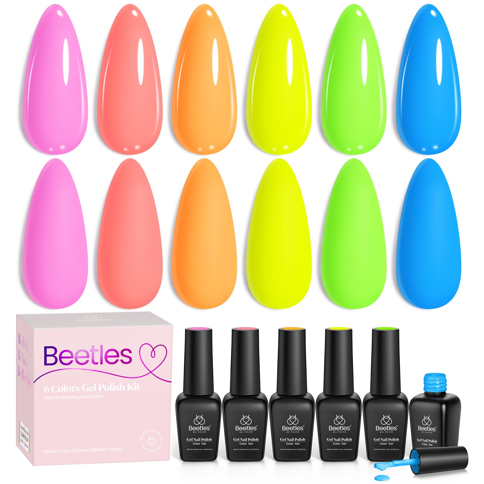 Beetles Gel Polish Valentines hot pink color for vivid nails and long-lasting shine.