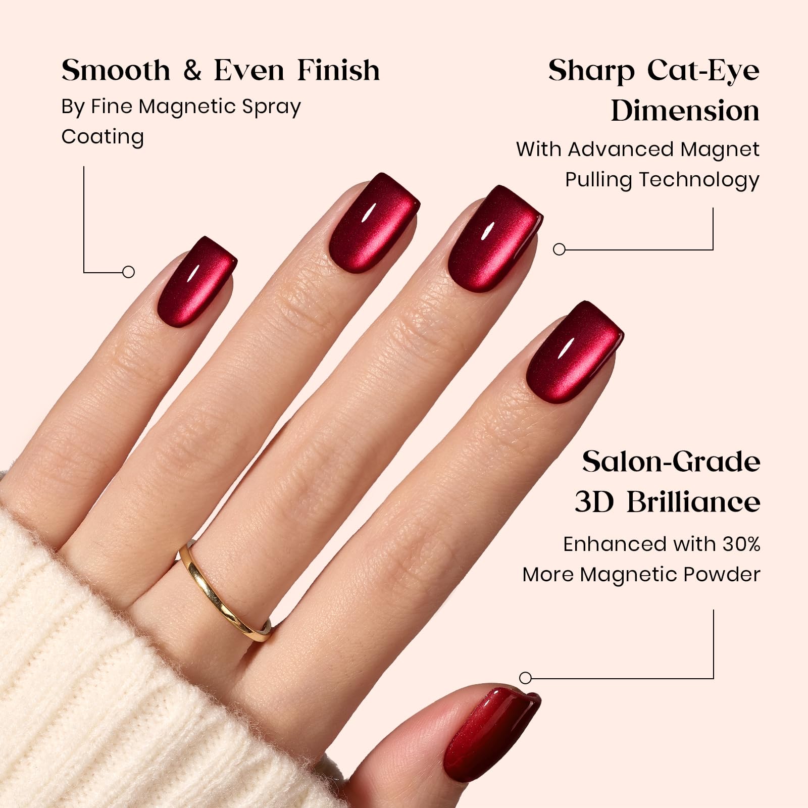 Beetles X Press Cat Eye Nails blue set adds vibrant color for daily wear.