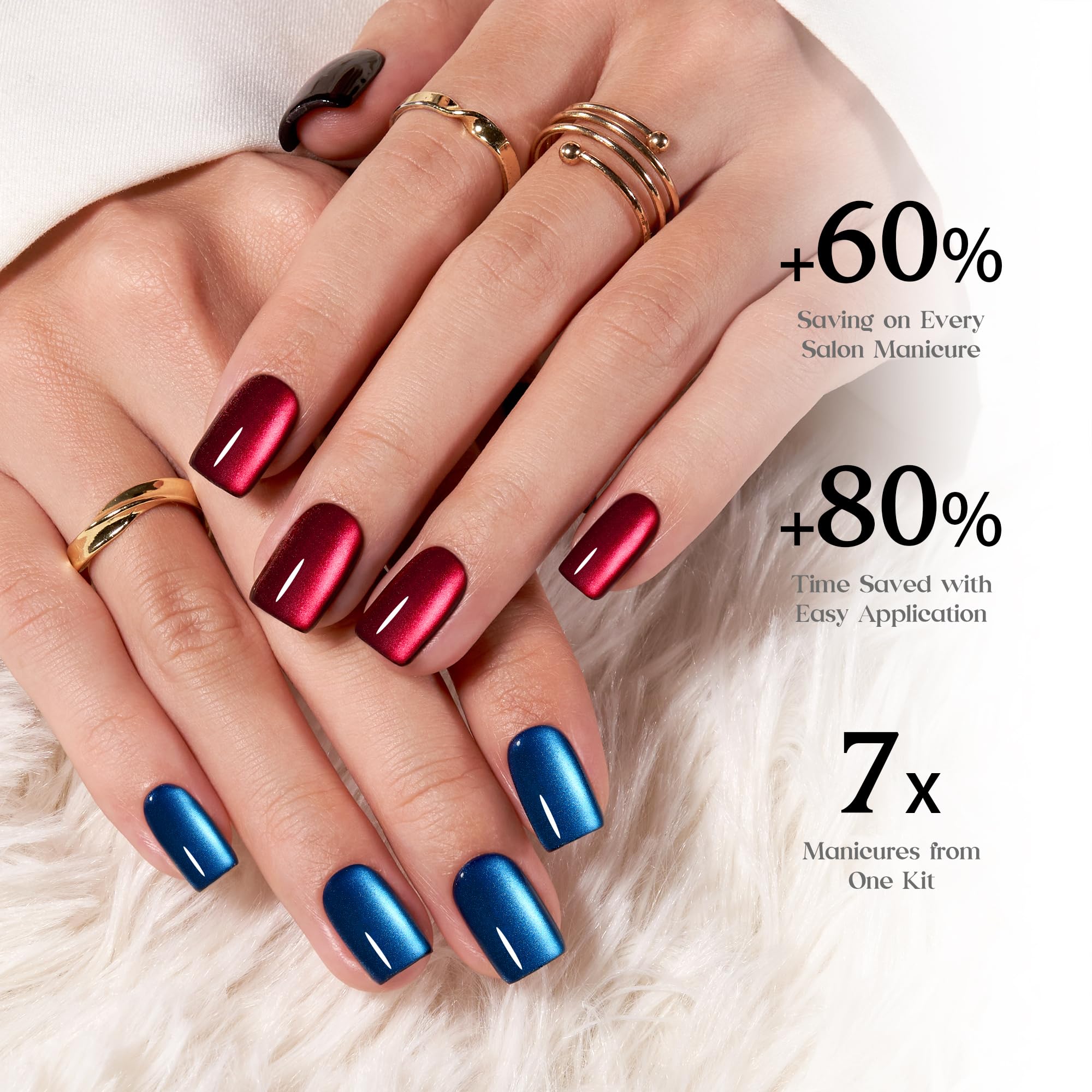 Beetles X Press Cat Eye Nails gold shimmer look elevates party nails.