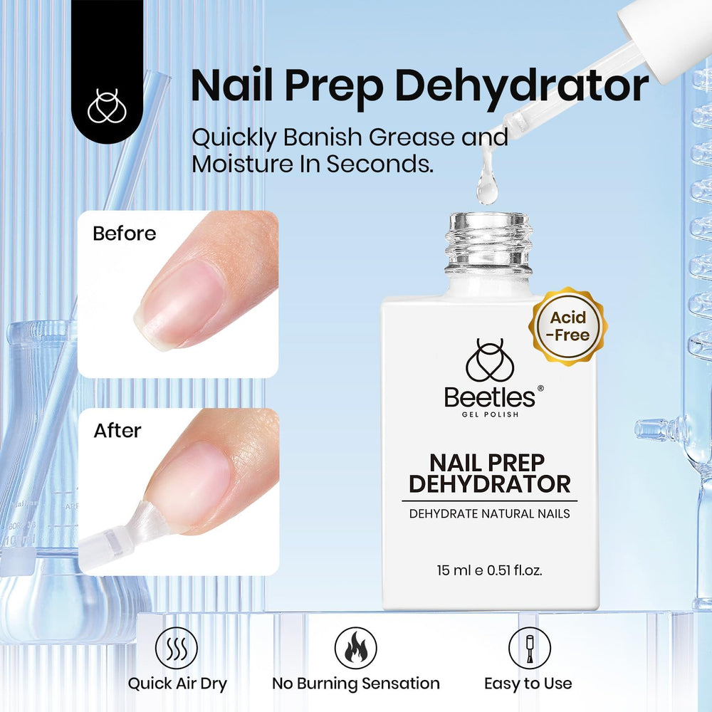 Beetles gel primer applied to enhance adhesion on nails
