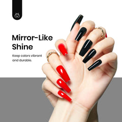 Beetles Gel Top Coat gloss swatch displays mirror-like shine and vibrant color