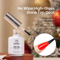 Close-up of Beetles Gel Top Coat shine finish on nails