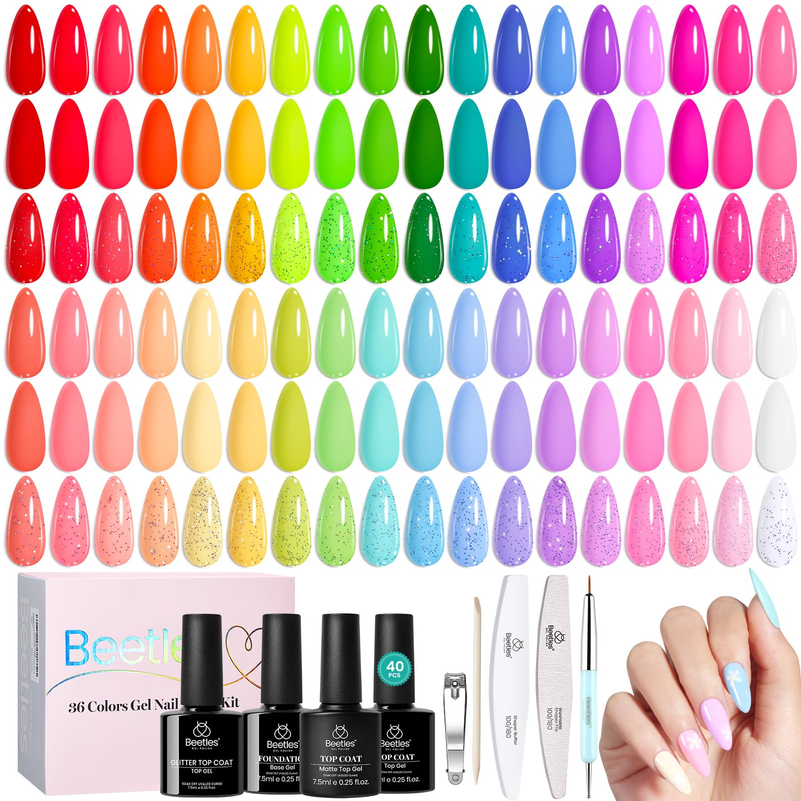 Beetles Gift Box Packaging makes an ideal gift for nail lovers.