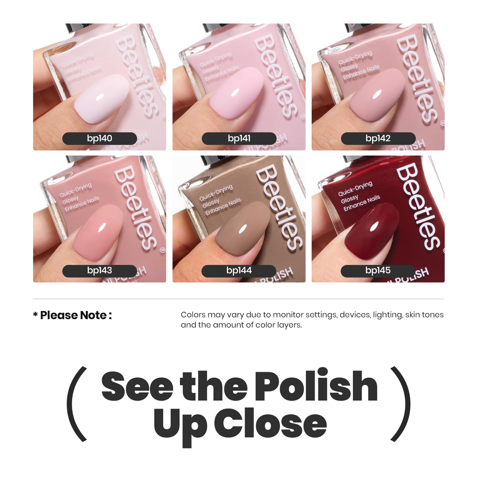 Beetles Gel Polish kit includes 6 colors ideal for Christmas and DIY manicures.