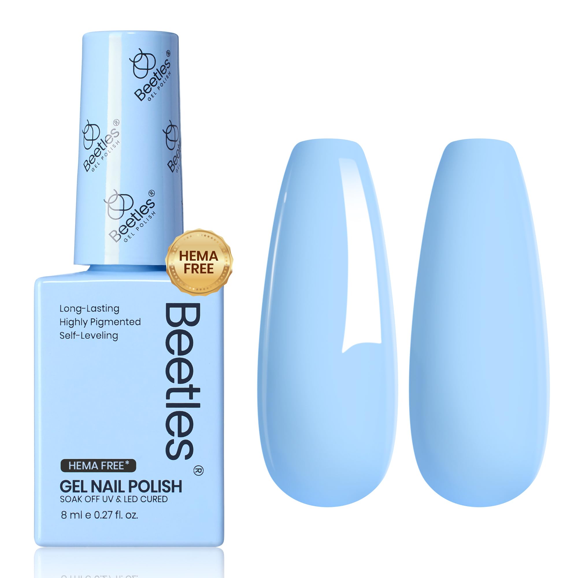 Beetles pastel blue polish gift idea for her