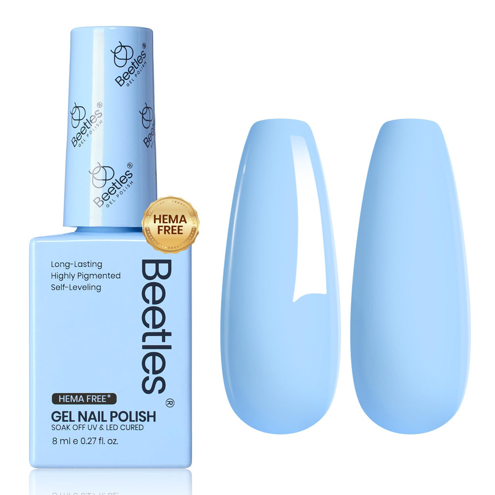 Beetles pastel blue polish gift idea for her