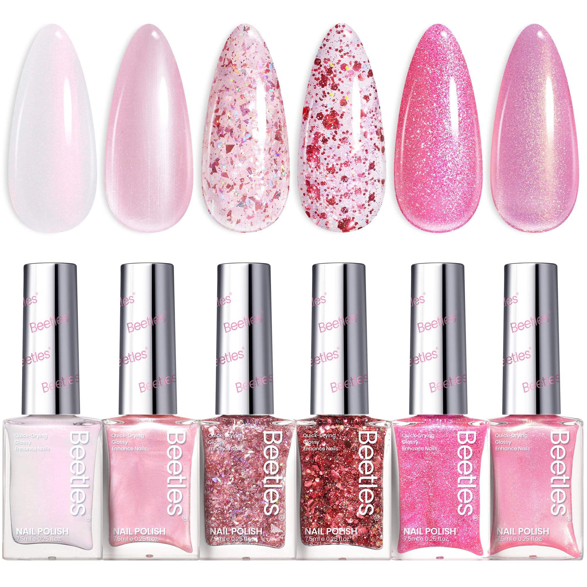 Beetles Glitter Nail Polish Set beginner-friendly brush for smooth, even application.