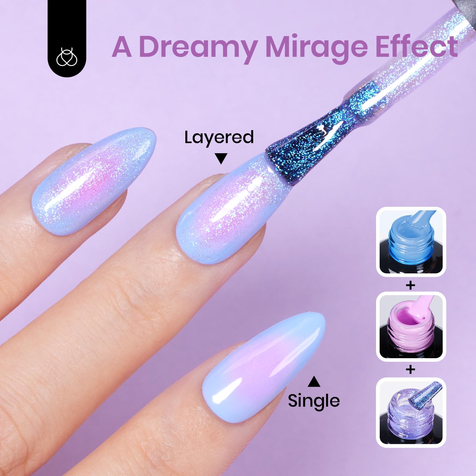 Beetles Glitter Gel Nail Polish close-up reveals glossy finish and sparkle.