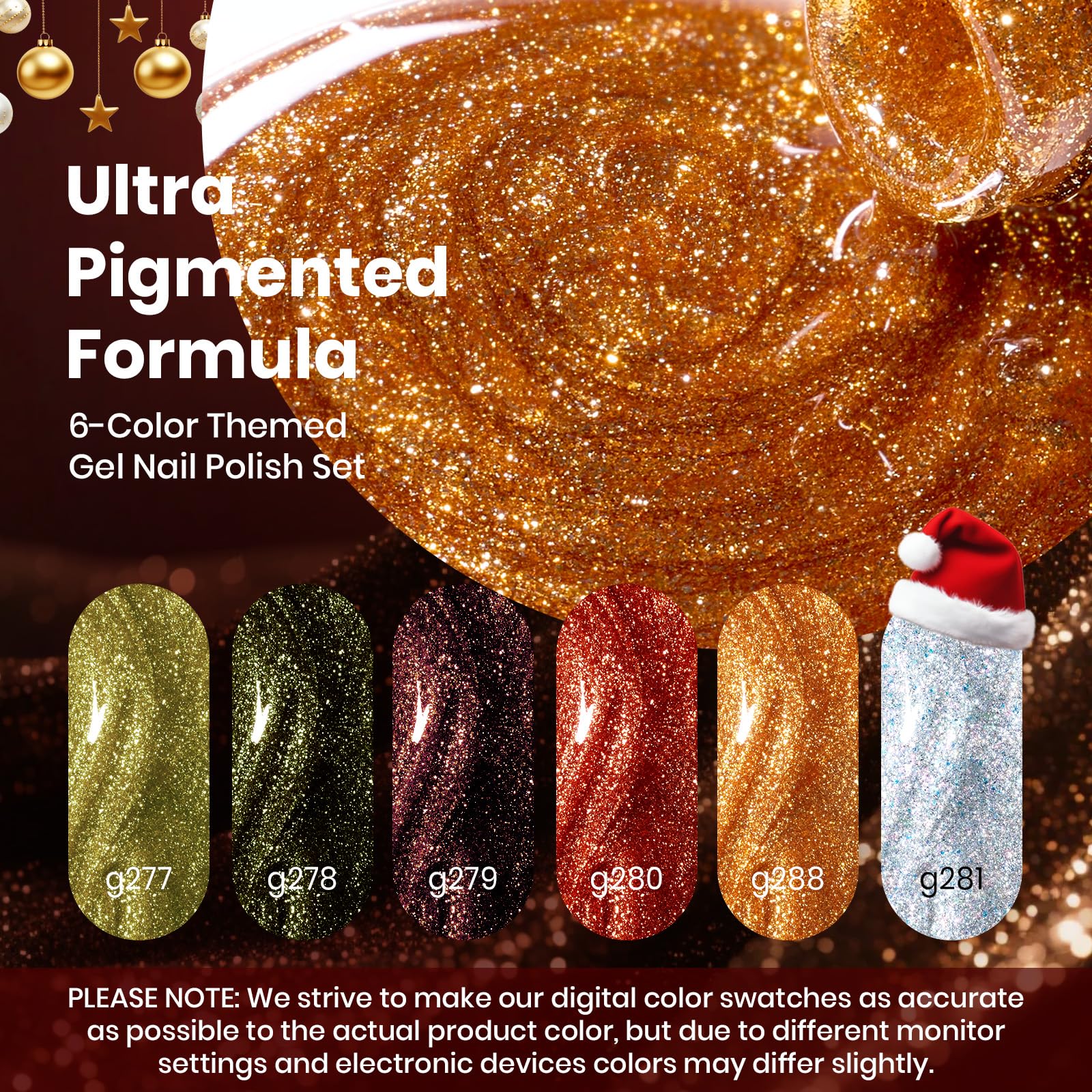 Beetles Glitter Gel Nail Polish Set Vintage Luminary classic red shade for bold holiday nails.