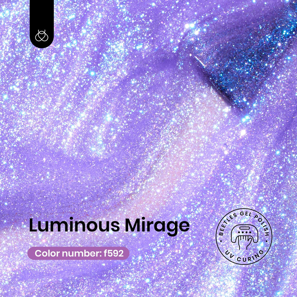 Beetles Glitter Gel Nail Polish swatch in purple jelly for translucent layering.