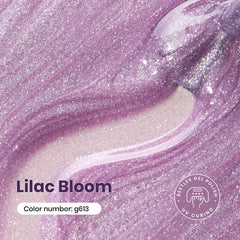 Beetles Glitter Gel Polish lilac bloom glitter detail for dazzling nails