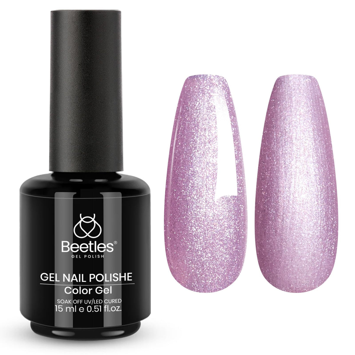 Beetles Glitter Gel Polish spring lilac swatch for vibrant spring nails
