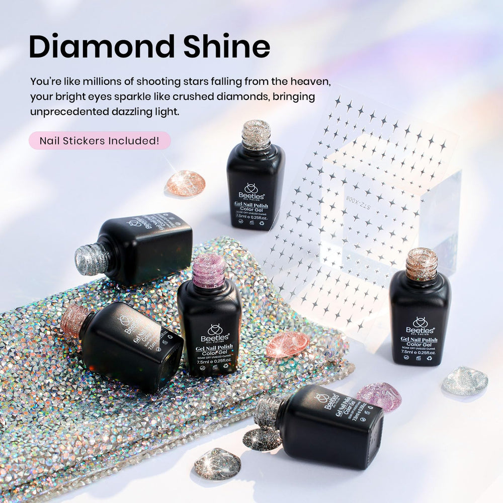 Beetles Glitter Gel Polish Black Shimmer glows under UV/LED for evening looks.