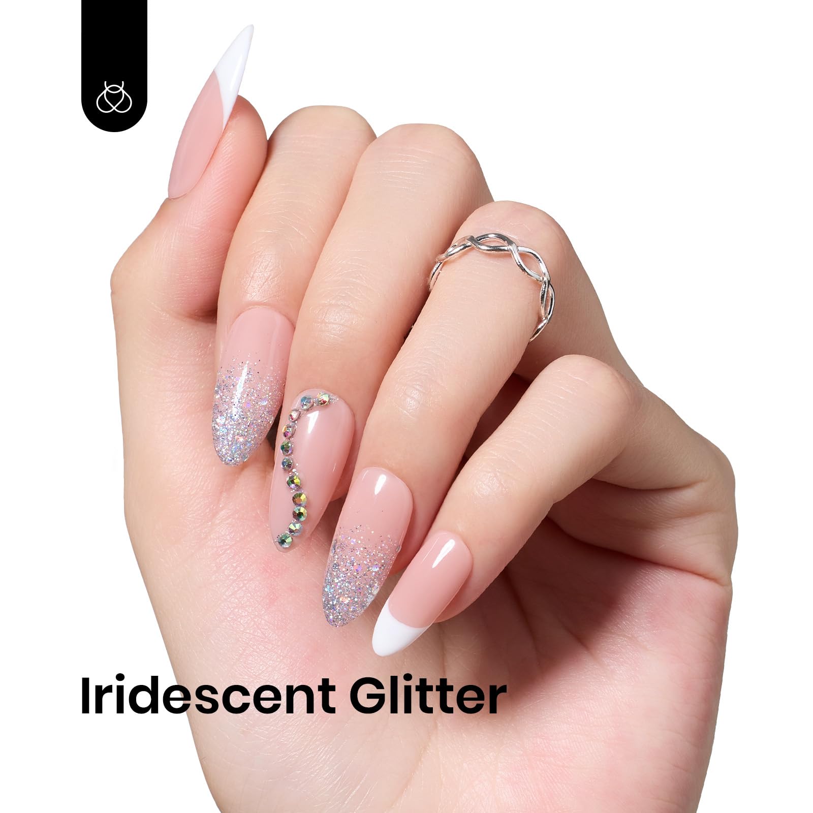 Beetles Glitter Gel Polish on a nail swatch showcasing diamond shine and long-lasting color