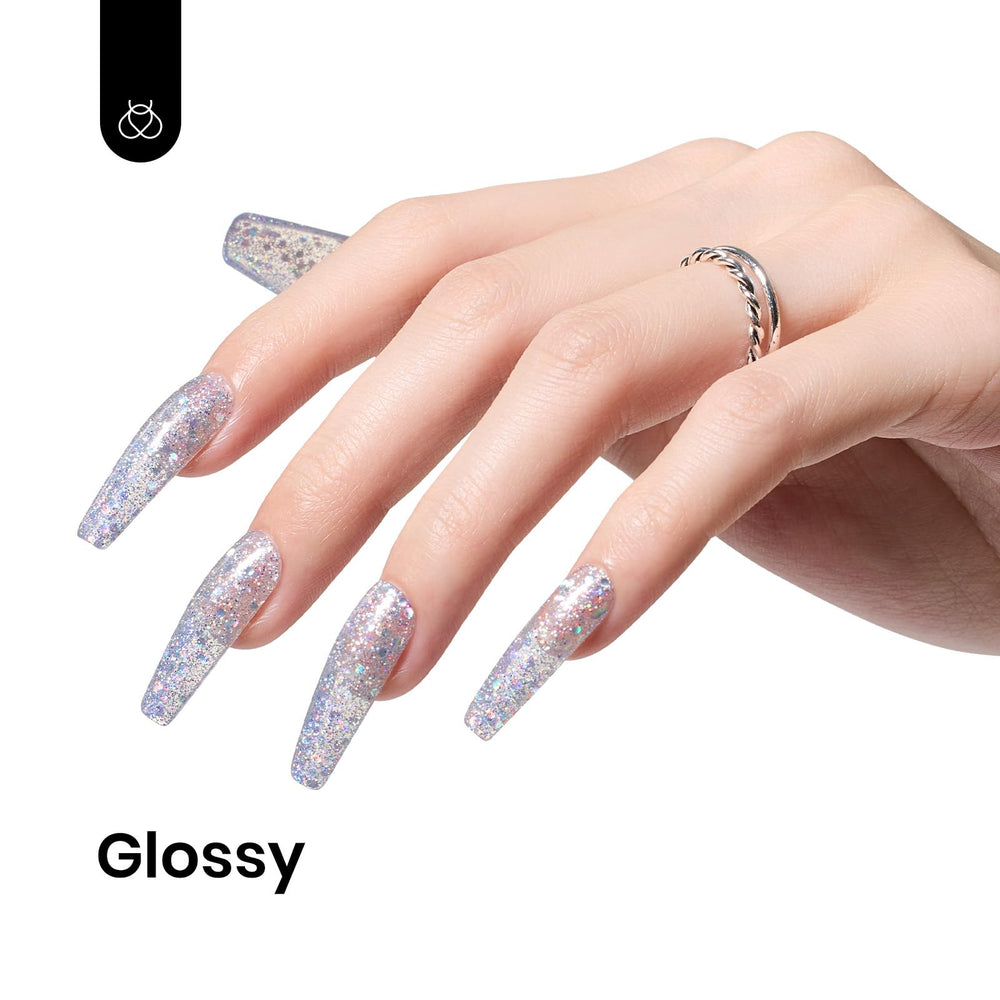 Beetles Glitter Gel Polish curing under UV/LED light for durable salon-worthy results