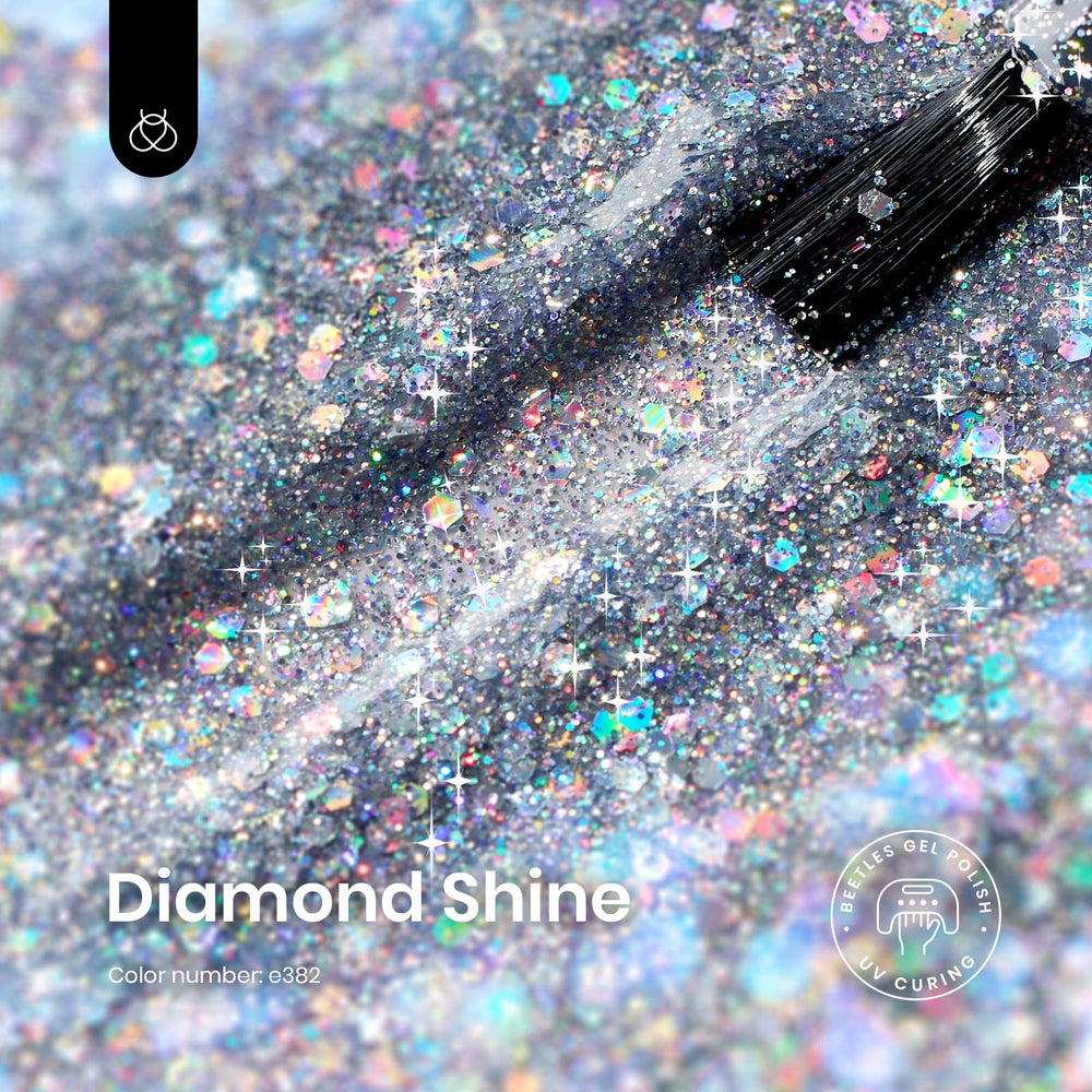 Beetles Glitter Gel Polish cap close-up highlighting smooth application and premium finish