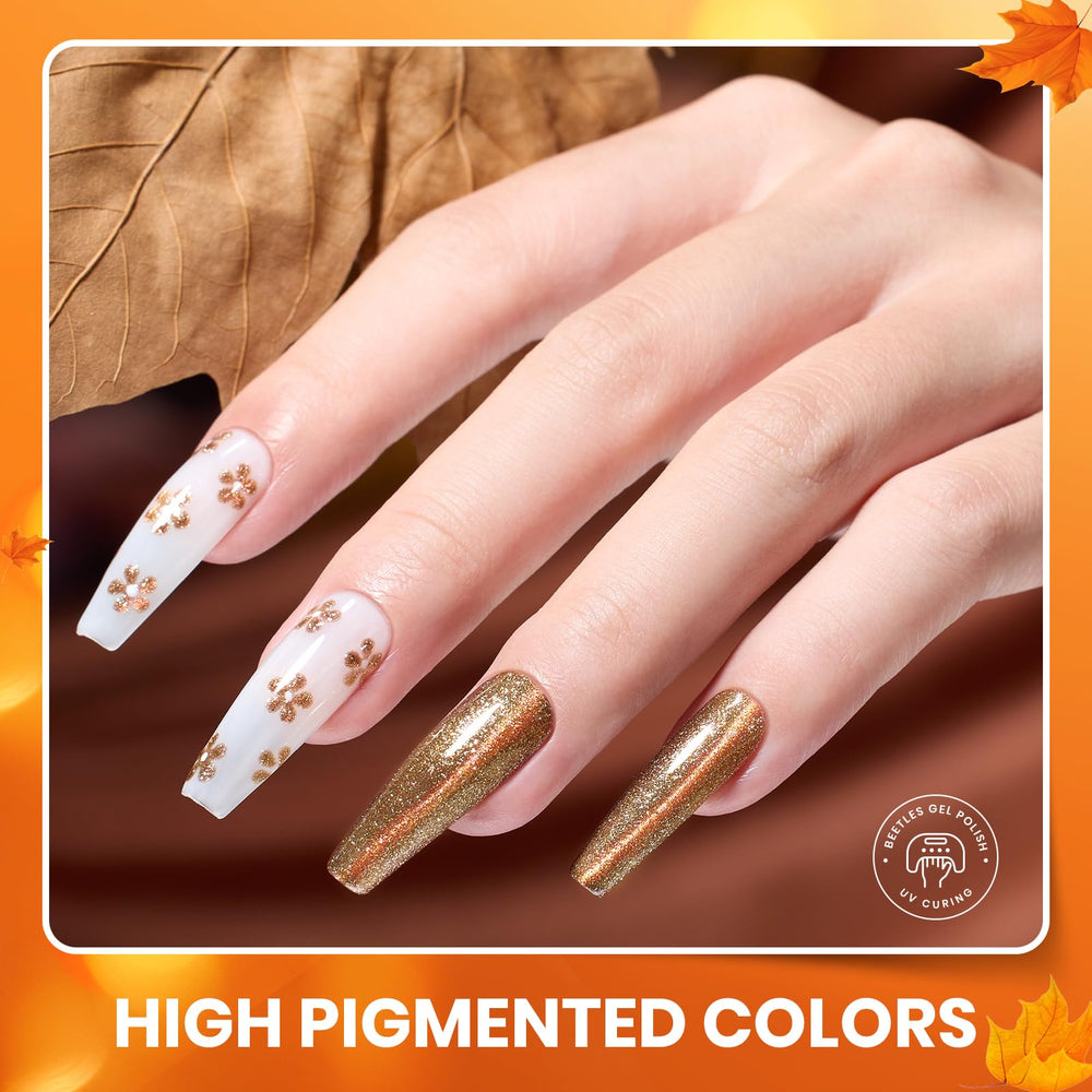 Beetles Glitter gel polish adds sparkling accents for festive manicures.
