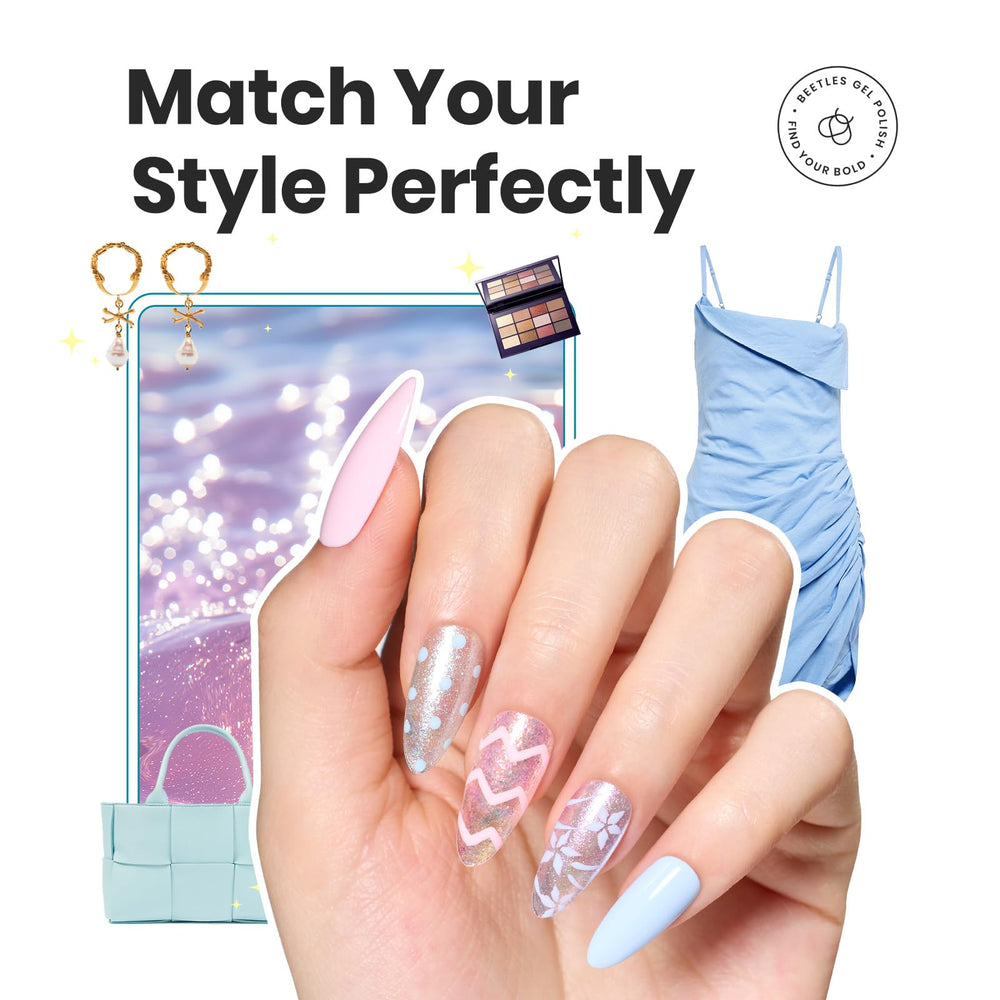 Beetles Glitter Nail Polish Set features an easy brush for smooth application.