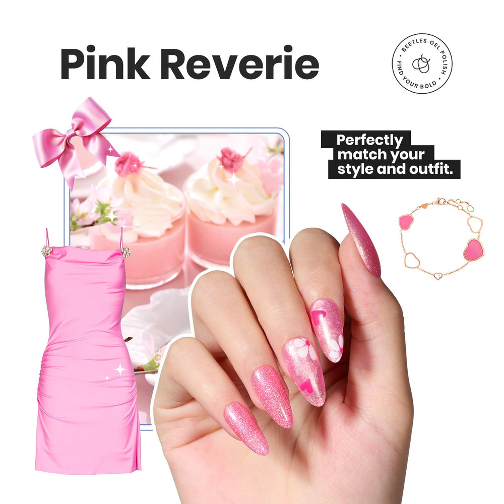 Beetles Glitter Nail Polish Set nude-pink shade for subtle manicures and versatile looks.