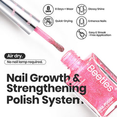 Beetles Glitter Nail Polish Set rose shade with subtle shimmer for elegant evenings.