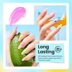 Beetles Glitter Orange gel polish offers bright shimmer for creative nail art.