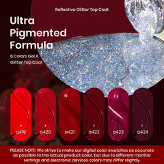 Beetles glitter top coat image for shimmering nail art and sparkle.