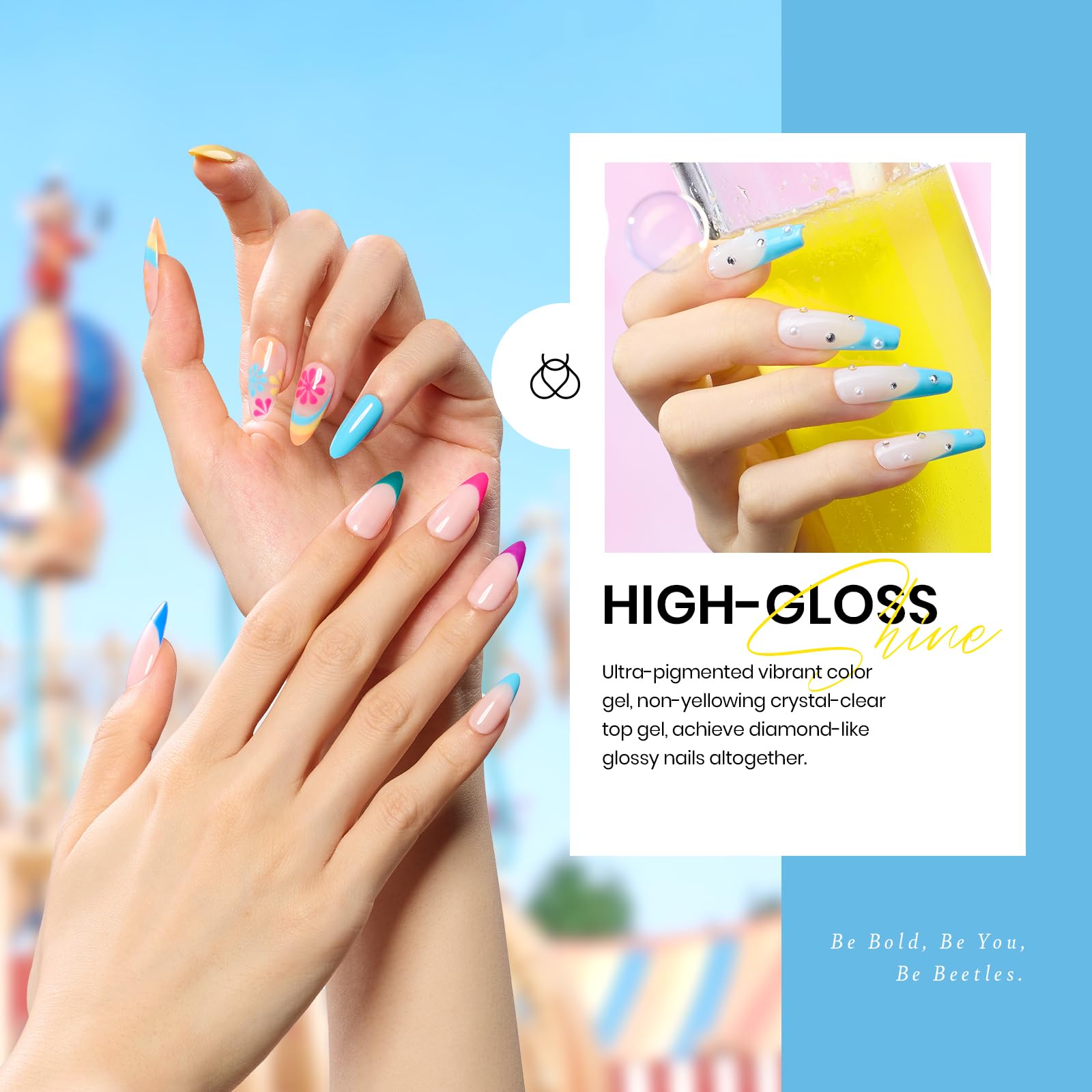Beetles Glossy Top Coat delivers brilliant shine and sealed color.