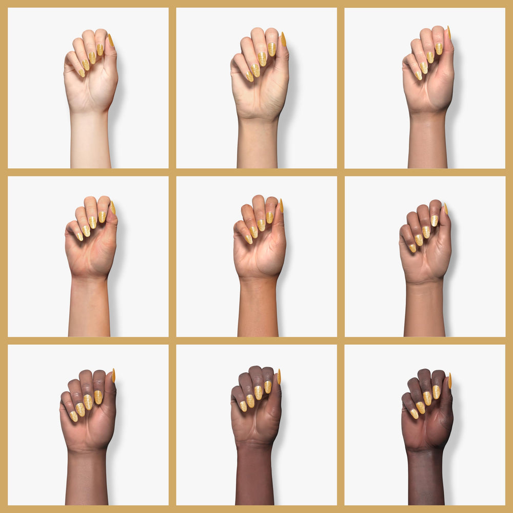 Beetles Gold Gel Polish adds shimmering color for nail art with long wear.