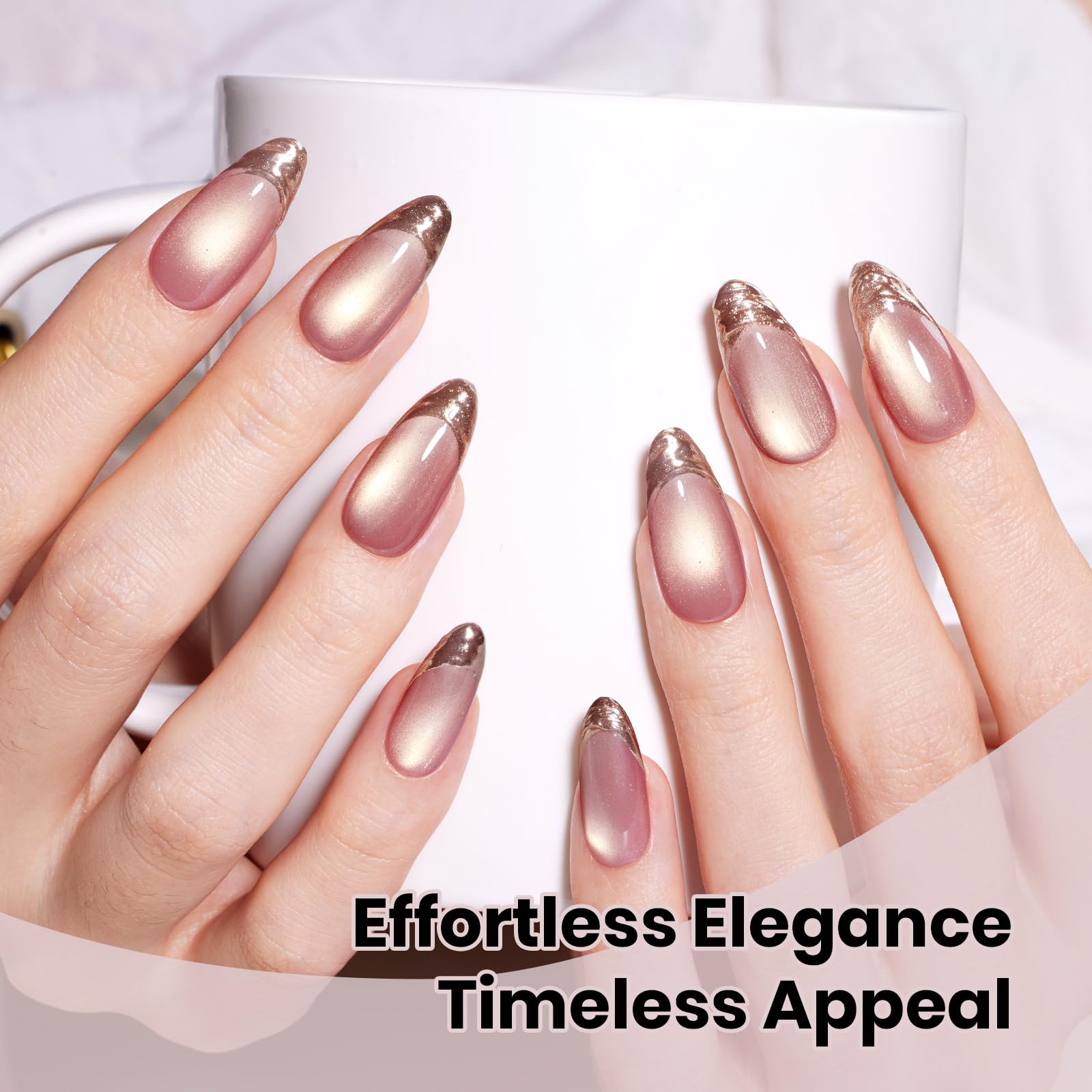 Beetles gold powder cat eye gel polish adds subtle shimmer