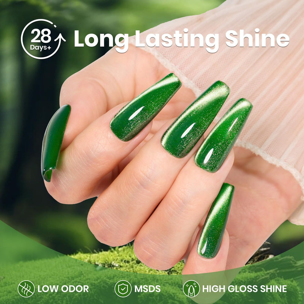 Beetles Green Cat Eye emerald shade ideal for versatile daily manicures.