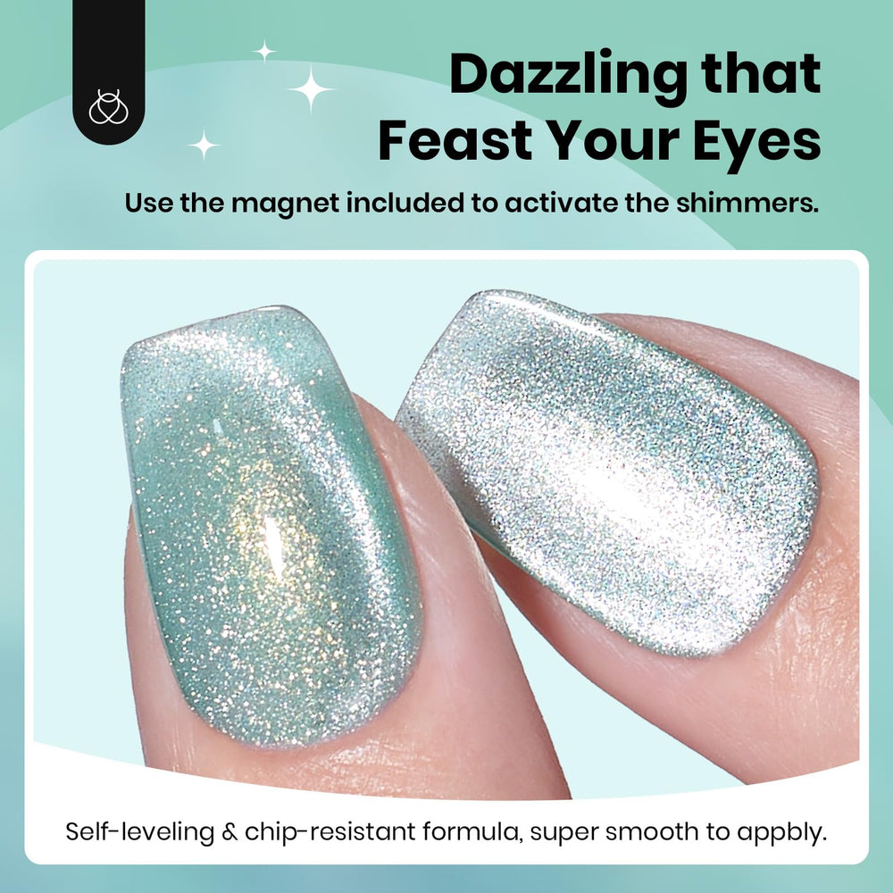 Beetles Green Cat Eye Gel Polish 28 days wear with proper application.