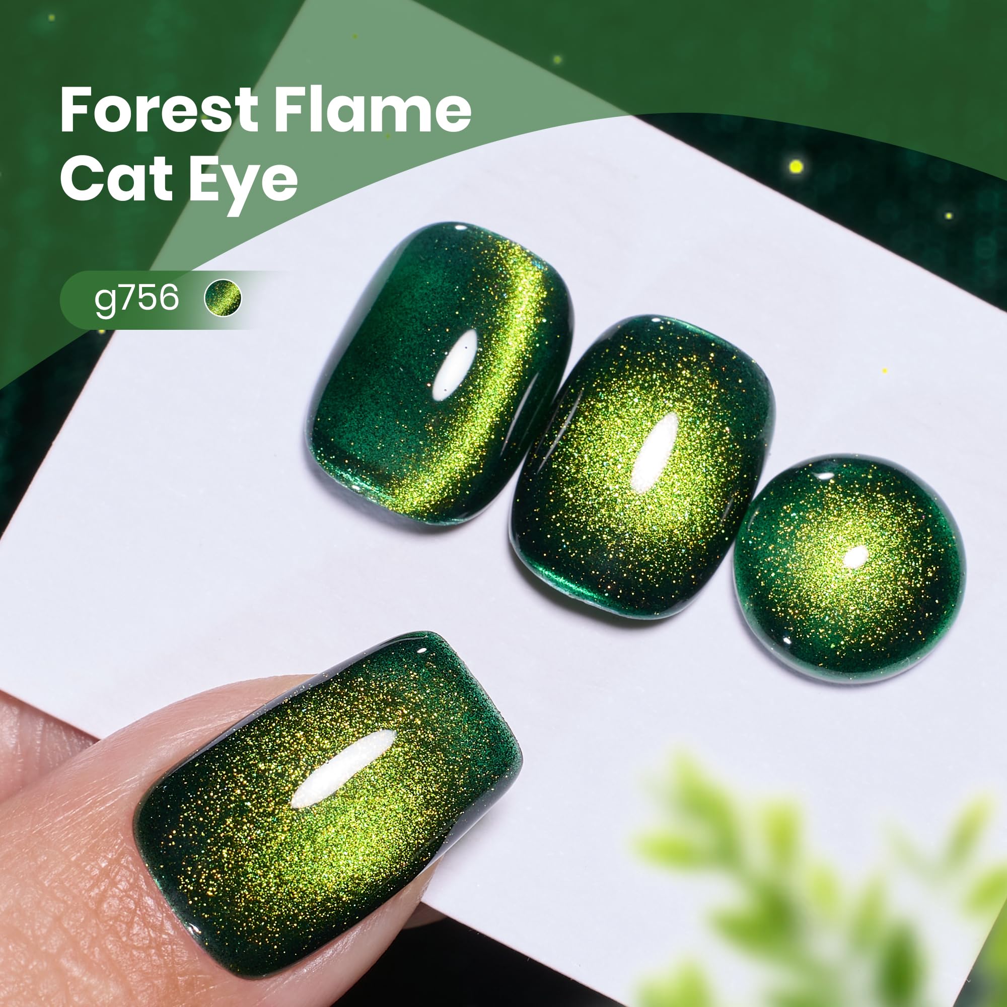 Beetles cat eye effect close-up with golden streak under warm lighting.