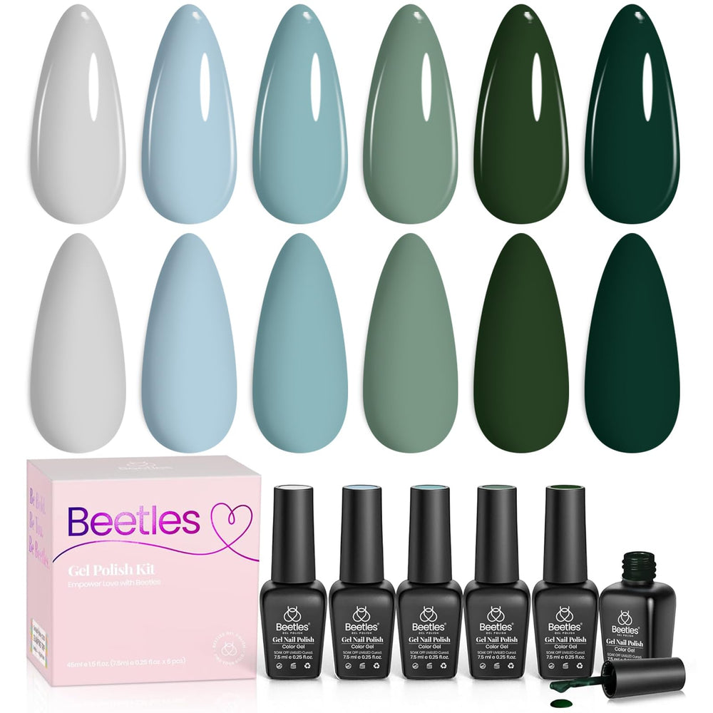 Beetles Green Gel Polish gift packaging ideal for nail art lovers.