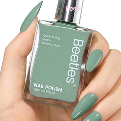 Beetles Serene Oasis Green bottle front showing quick-dry, long-lasting color