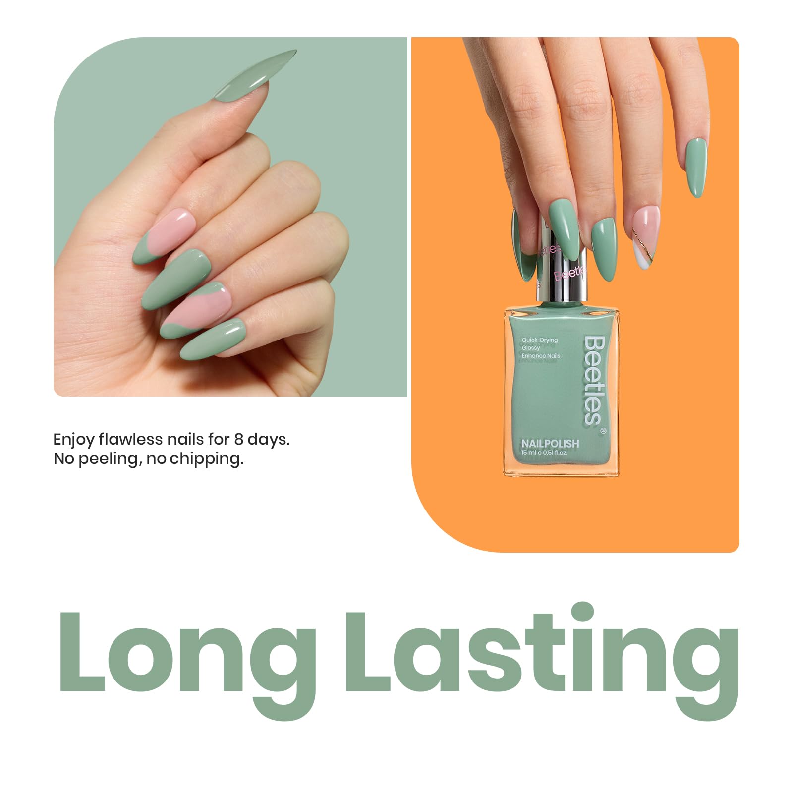 Beetles Serene Oasis Green packaging and branding close-up